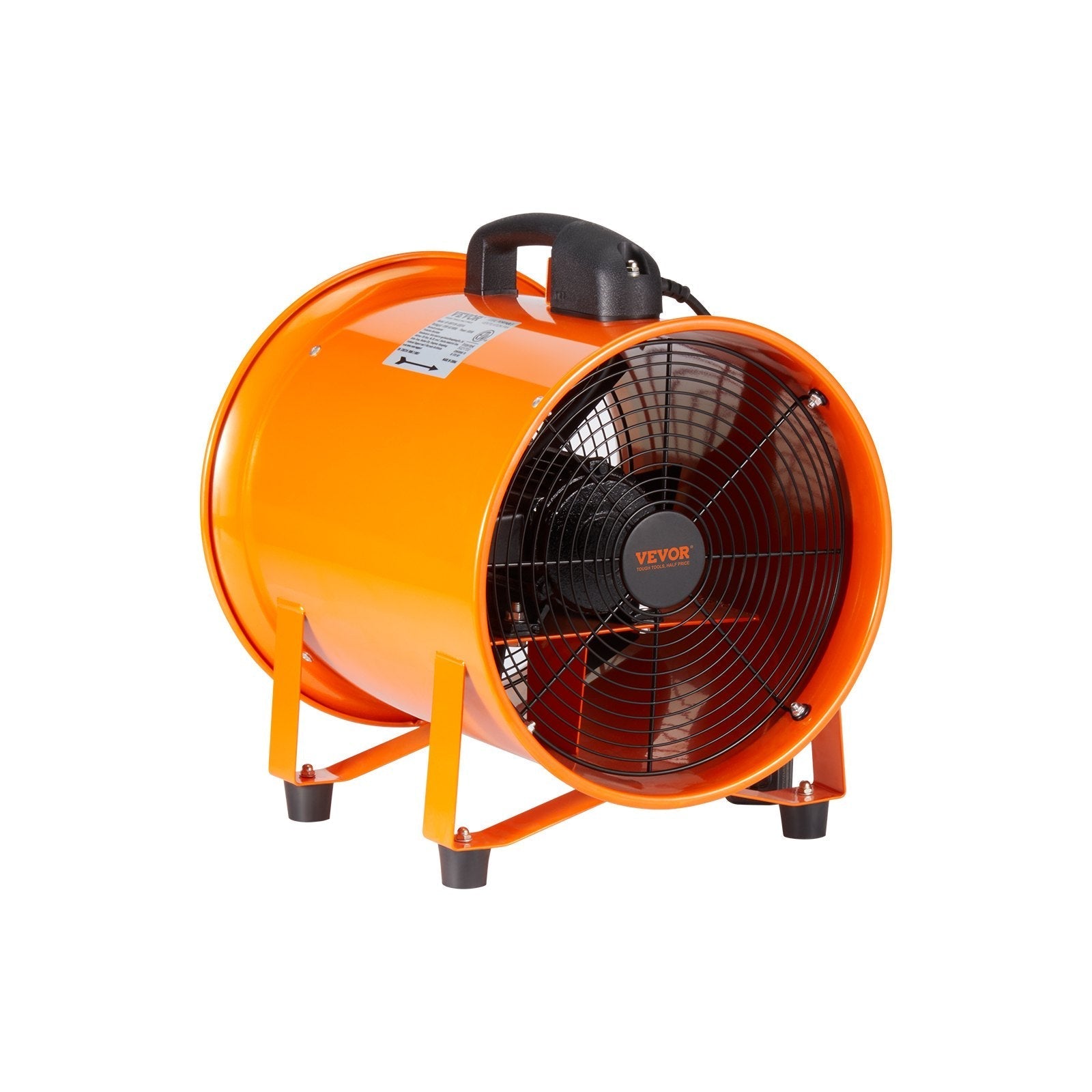 Portable Ventilator 10 Inch Heavy Duty Cylinder Fan With 33ft Duct Hose 350W