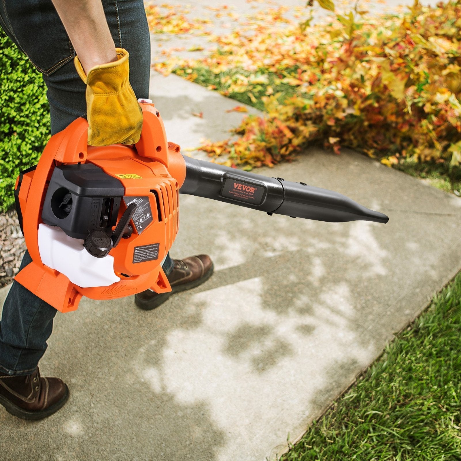 Leaf Blower, 26CC 2-Cycle Handheld Leaf Blower, 2-in-1 Blower 425CFM Air Volume 156MPH Speed