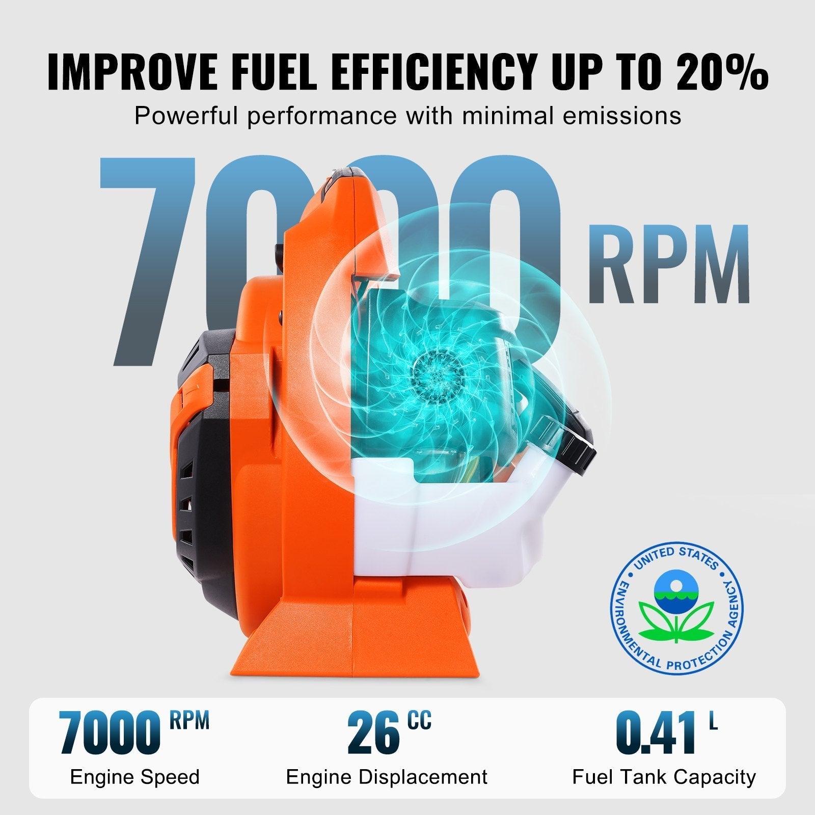 Leaf Blower, 26CC 2-Cycle Handheld Leaf Blower, 2-in-1 Blower 425CFM Air Volume 156MPH Speed