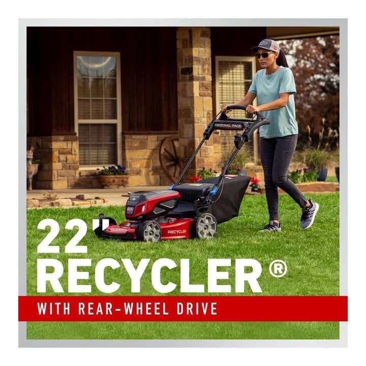 Toro 22 Inch Recycler Personal Pace SmartStow Lawn Mower with Battery